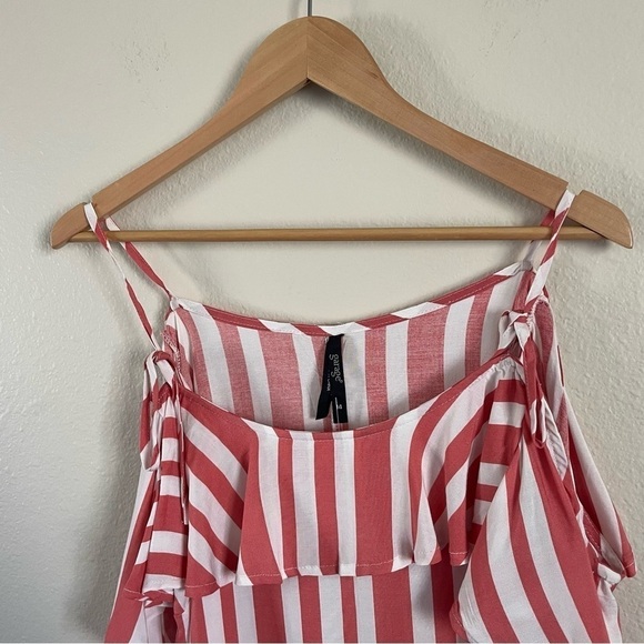 Garage Striped Off The Shoulder Top Bardot Blouse Size 14 - Picture 2 of 7